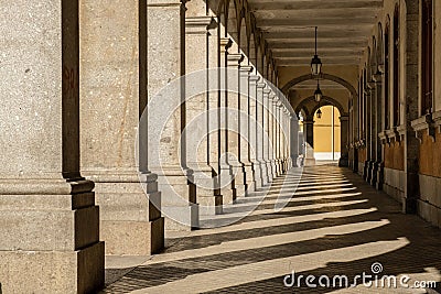 Arcade in Braga Portugal Stock Photo