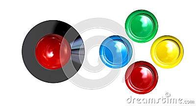 Arcade Control Joystick And Buttons Stock Photo