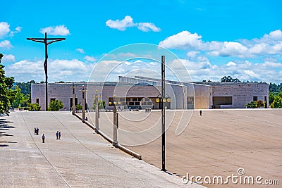 Arcade of the famous sanctuary of Fatima in Portugal Editorial Stock Photo