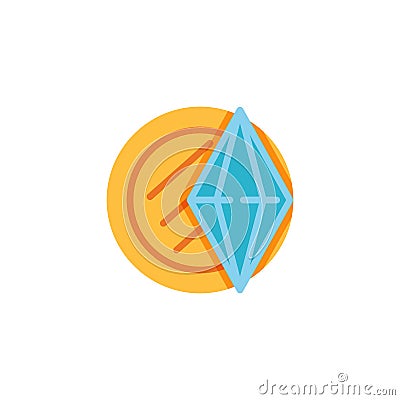 Arcade game diamond flat icon Vector Illustration