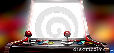 Arcade Game With Illuminated Screen Stock Photo