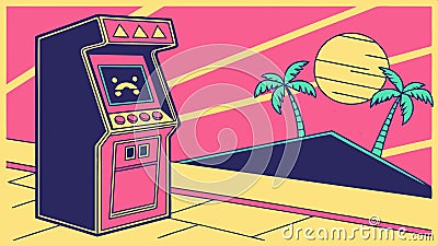 Arcade game machine illustration, retro gaming console vector design Generative AI Vector Illustration