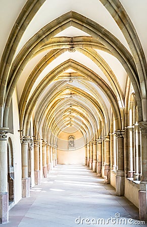 Arcade of the german Gothic Cloister Cathedral Stock Photo