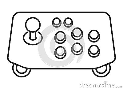 Arcade joystick controller line art icon for apps or website Vector Illustration