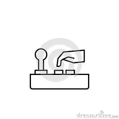 Arcade, joystick, game. On white background Stock Photo