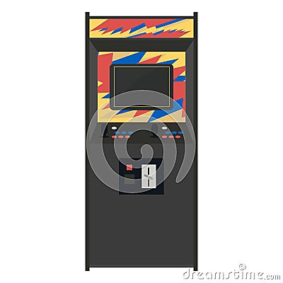 Arcade machine vector illustration. Geek gaming retro gadgets fr Vector Illustration