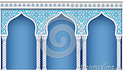 Arcade in oriental style Vector Illustration