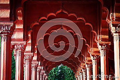 Arcade at the Red Fort, Delhi, India Stock Photo