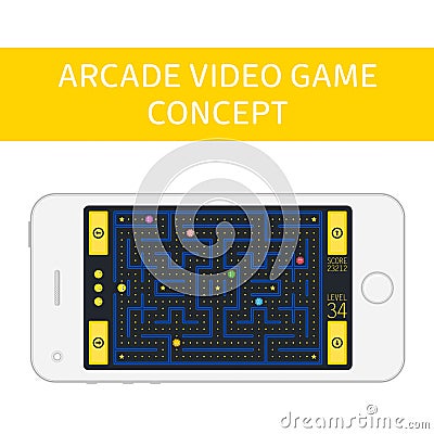 Arcade video game concept. Vector Illustration