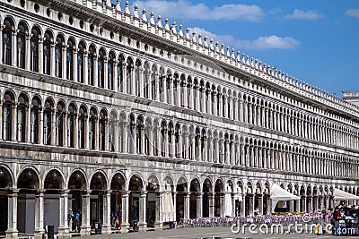 Arcades of the facade on Piazza San Marco in Venice, Italy Stock Photo