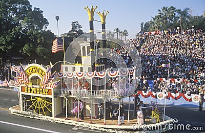 Arcadia Showboat Float in Rose Bowl Parade, Pasadena, California Editorial Stock Photo