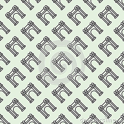 Arch, architectural structure line seamless pattern, architect studio theme. Vector graphics. Arc of roman culture sign Vector Illustration