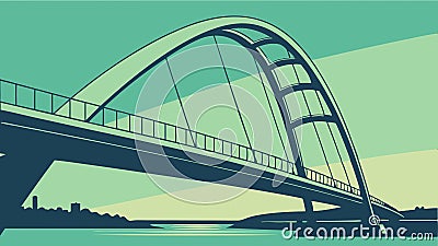 Arch bridge silhouette, architecture and engineering design vector design Generative AI Vector Illustration