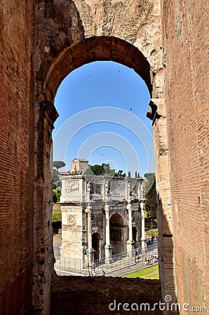 Arch of Constantine in Rome Stock Photo