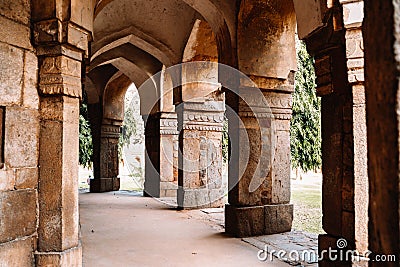 Arch details at the tomb of sikandar lodi, located in Lodi Gardens in New Delhi India Stock Photo