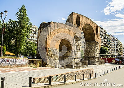 Arch of Galerius at Thessaloniki city, Greece Stock Photo