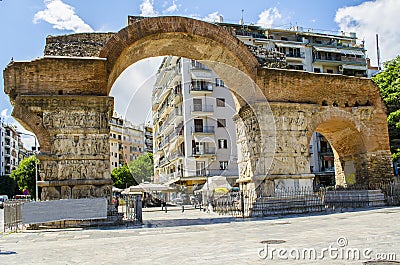 Arch of Galerius at Thessaloniki city, Greece Stock Photo