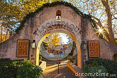 Arch Gate Entrance to Tlaquepaque Hispanic Arts and Crafts Village in Sedona Editorial Stock Photo