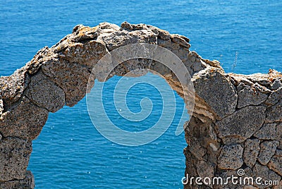 Arch at Kaliakra Cape Stock Photo