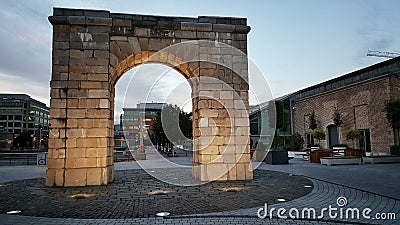 Arch at the Northern Docks of Dublin Editorial Stock Photo