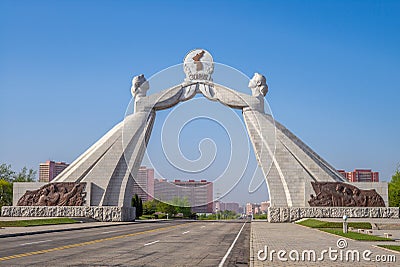 Arch of Reunification in pyongyang Editorial Stock Photo