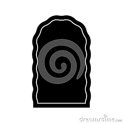 Arch shape with wavy borders. Curvy archway form. Window or mirror, portal or gate, empty text box, tag or label Vector Illustration