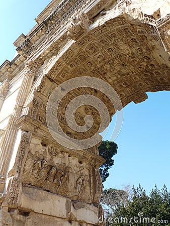 Arch of Titus at the Roman Forum in Rome, Italy Stock Photo