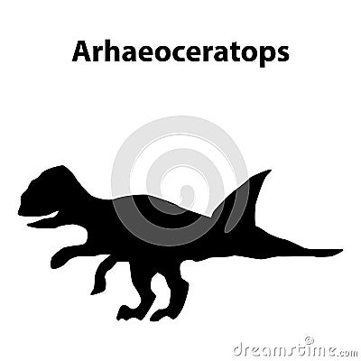 Archaeoceratops dinosaur silhouette Vector Illustration