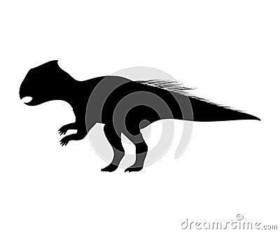 Archaeoceratops silhouette dinosaur prehistoric animal Vector Illustration