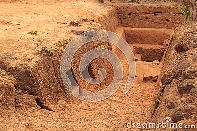 Archaeological excavation site Stock Photo