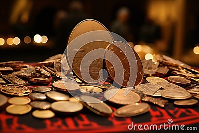 Archaeological excavations, work, finding of different metal coins Stock Photo
