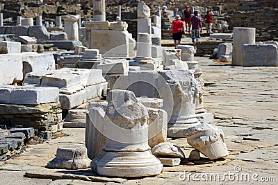 Archaeological Museum of Delos in the Cyclades island Stock Photo