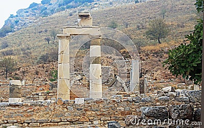 Archaeological Ruins of The Prytaneion in Ephesus, Turkey Stock Photo