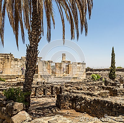 Archaeological site Capernaum, Sea of Galilee in Israel Editorial Stock Photo