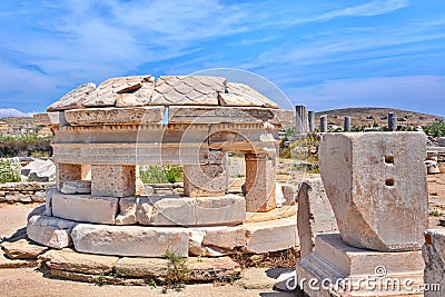Ancient Delos Ruins, Greece Stock Photo