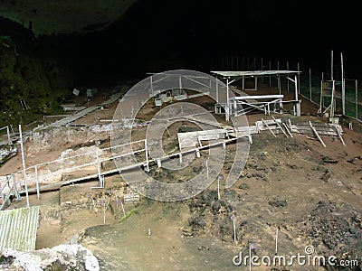 Archaeological site in Niah Cave, Sarawak, Malaysia Editorial Stock Photo