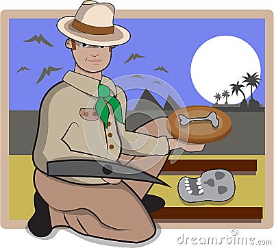 Archaeologist Vector Illustration