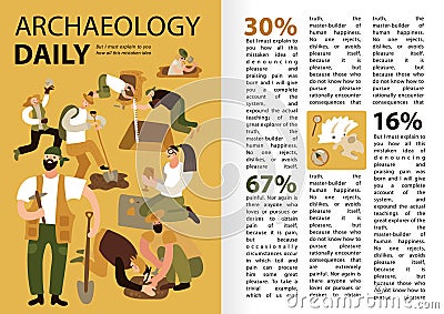 Archaeology Infographics Vector Illustration
