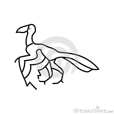 archaeopteryx dinosaur animal line icon vector illustration Vector Illustration