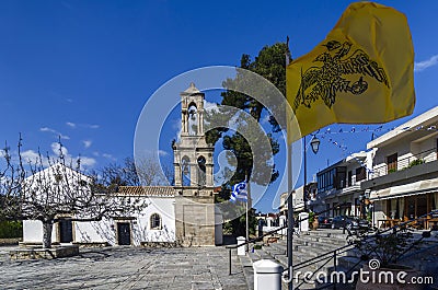Archanes, Crete Island / Greece - March 23, 2019: The Venetian church of Virgin Mary Panagia Kera or Faneromeni in Archanes town Editorial Stock Photo