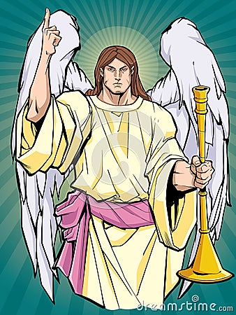 Archangel Gabriel Icon Vector Illustration