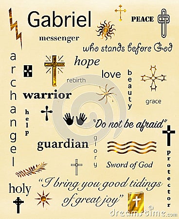 Archangel Gabriel Word Cloud Stock Photo