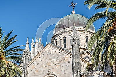 Archangel Michale orthodox church in the Old Town in Herceg Novi, Montenegro Stock Photo