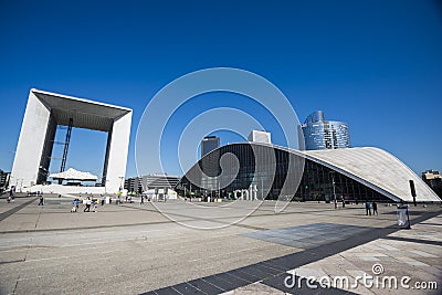 Arche and CNIT at La Defense Editorial Stock Photo