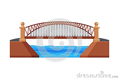 Arched Bridge, Architectural Design Element, Urban Construction Flat Vector Illustration Vector Illustration