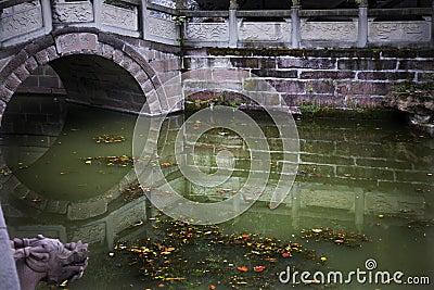 Arched bridge waterway Stock Photo