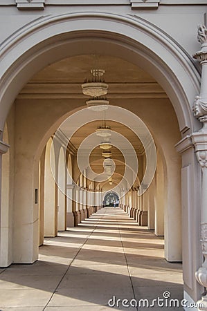 Arched Corridor - San Diego Stock Photo