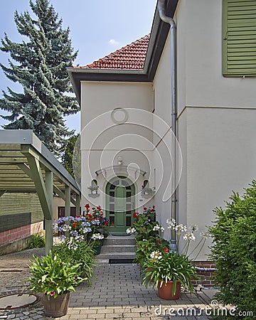 Arched entrance in Altenburg, Germany Stock Photo