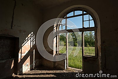 Arched entrance at sunset Stock Photo