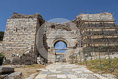Arched Gate from St. John Basilica Complex, Selcuk, Turkey Stock Photo